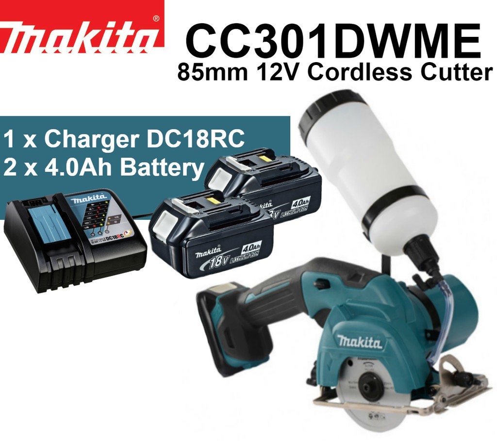 Makita Cordless Cutter 85MM CC301DWME, 3-3/8", 12V CXT, 4.0AH